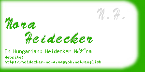 nora heidecker business card